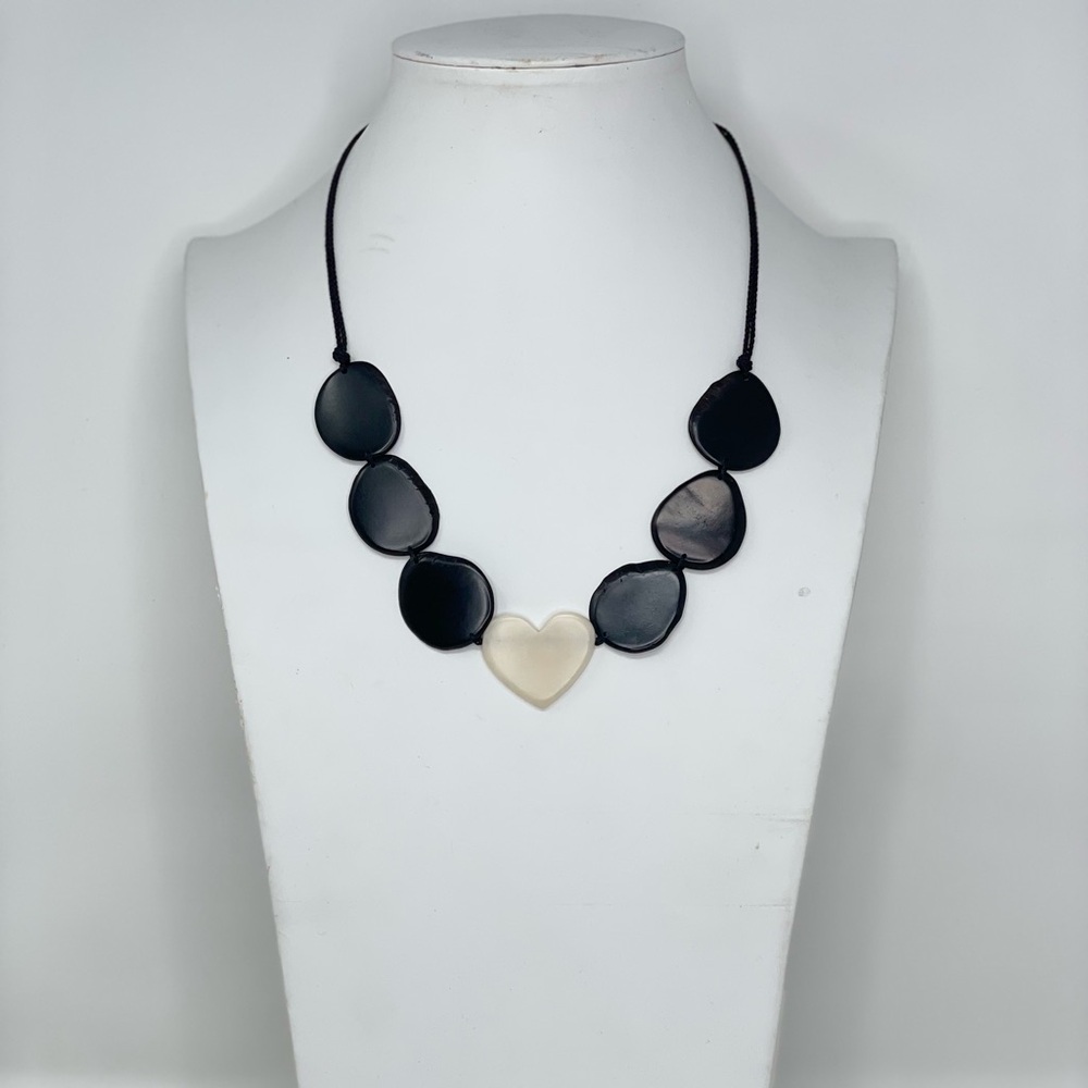 Handmade tagua nut necklace and earrings